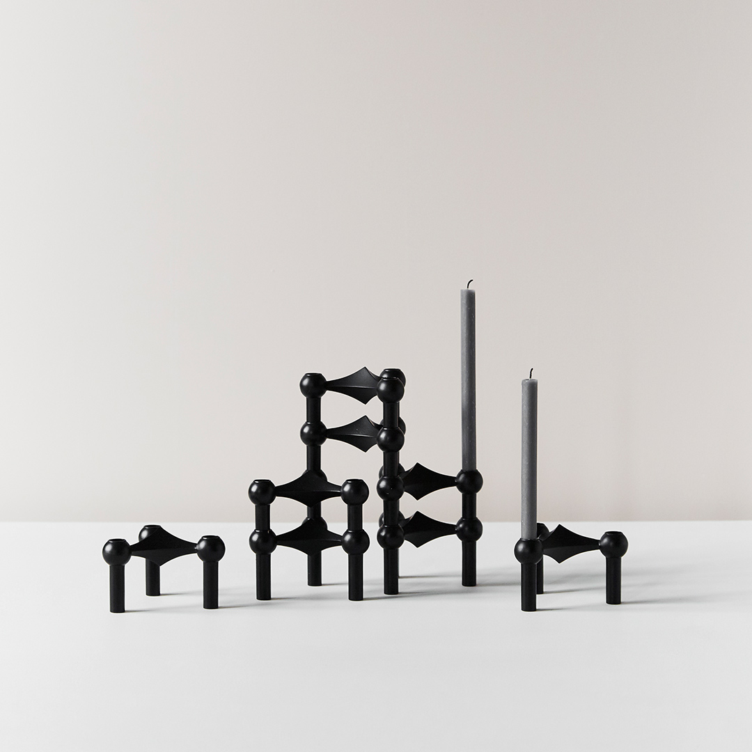 stoff nagel kerzenhalter kerzen schwarz 78270