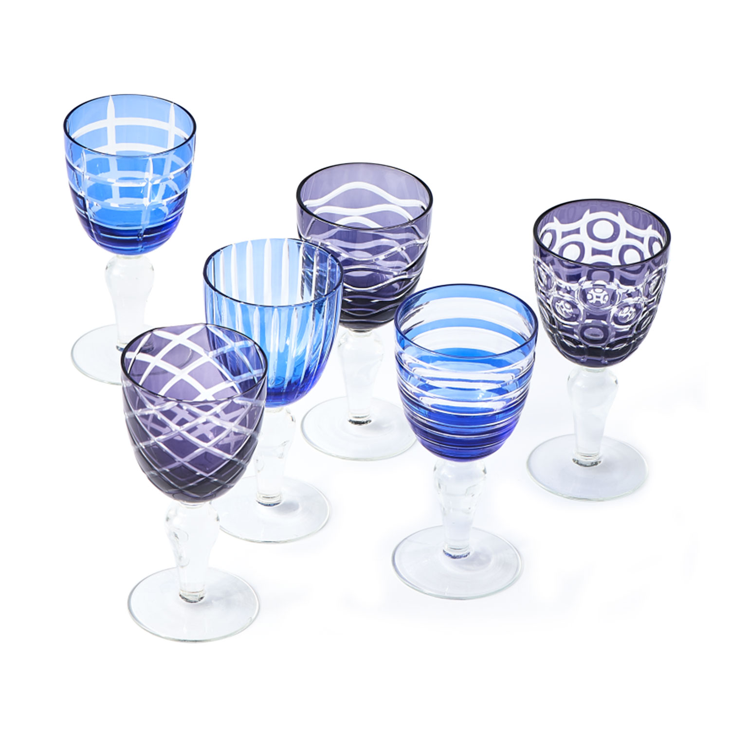 Pols Potten - Cobalt Weingläser Mix 6er-Set