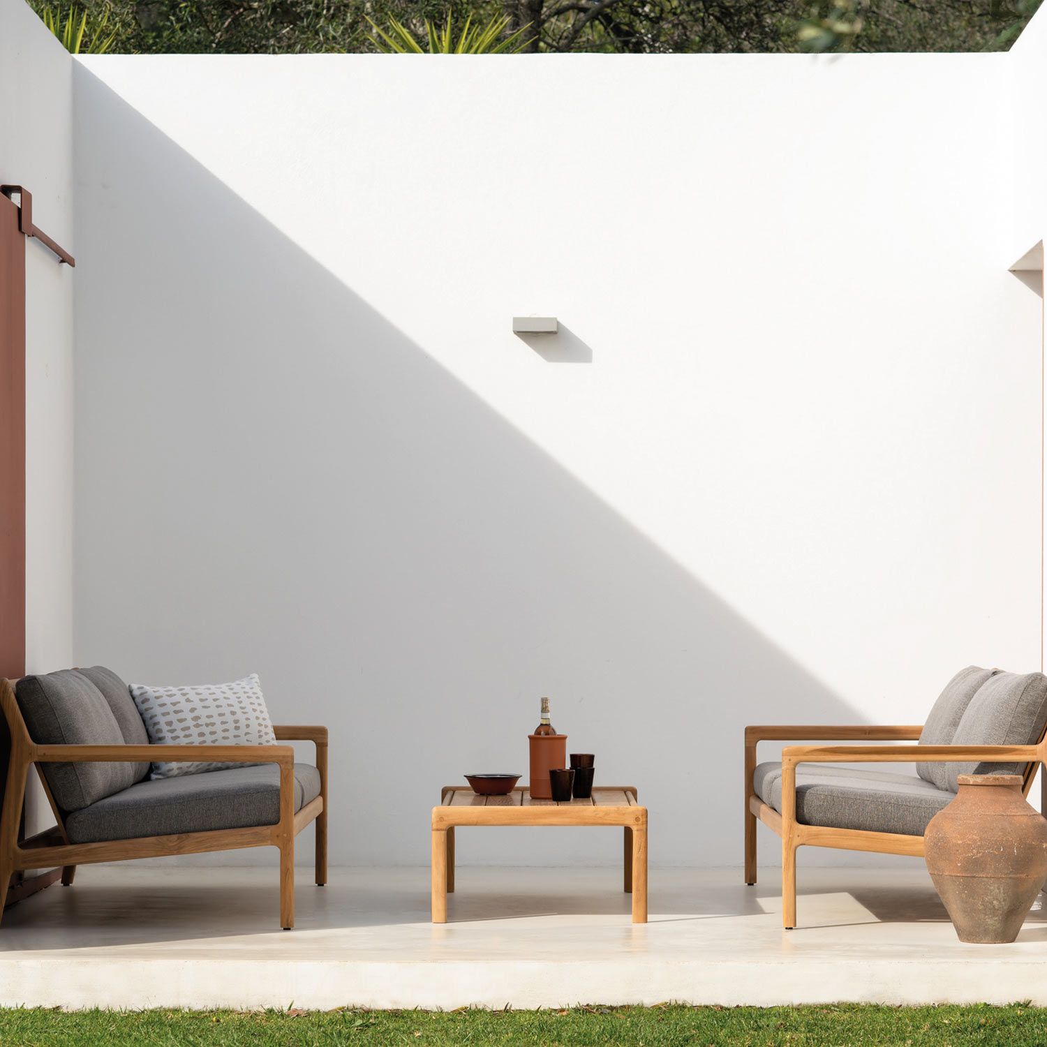 ethnicraft outdoorkissen white dots garten ambiente 87976