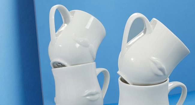 Jonathan Adler Tassen Mr. & Mrs. Muse Tasse handgefertigt gestapelt