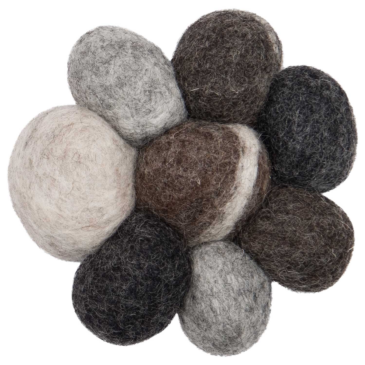 myfelt hardy filzkugelteppich rund steinoptik muster 52015