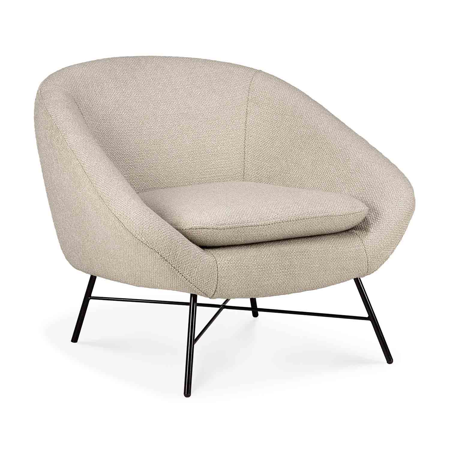 off white ethnicraft barrow loungesessel freisteller seite schraeg 88091
