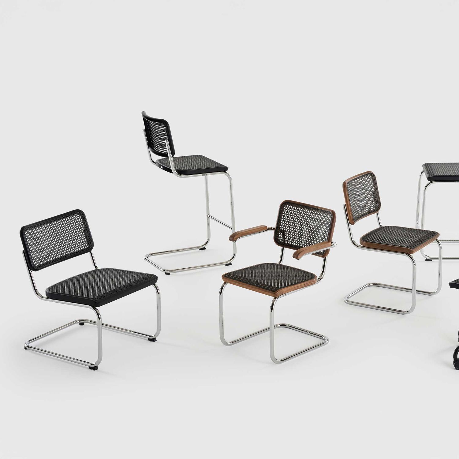 Thonet - S32V Stuhl chrom/Buche klar 6er Set