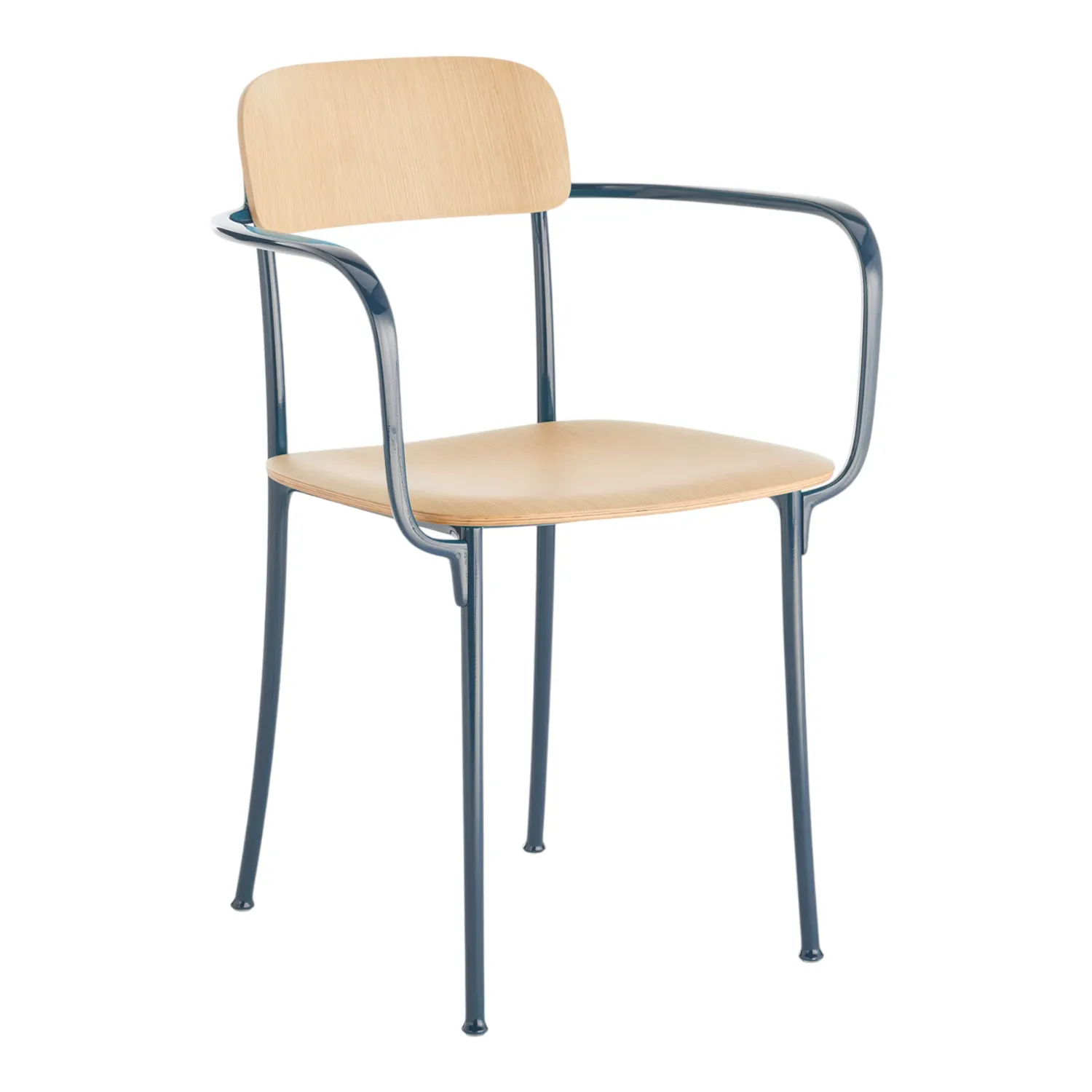 Kartell - Savoia Kleiner Holzsessel Eiche hell/blau