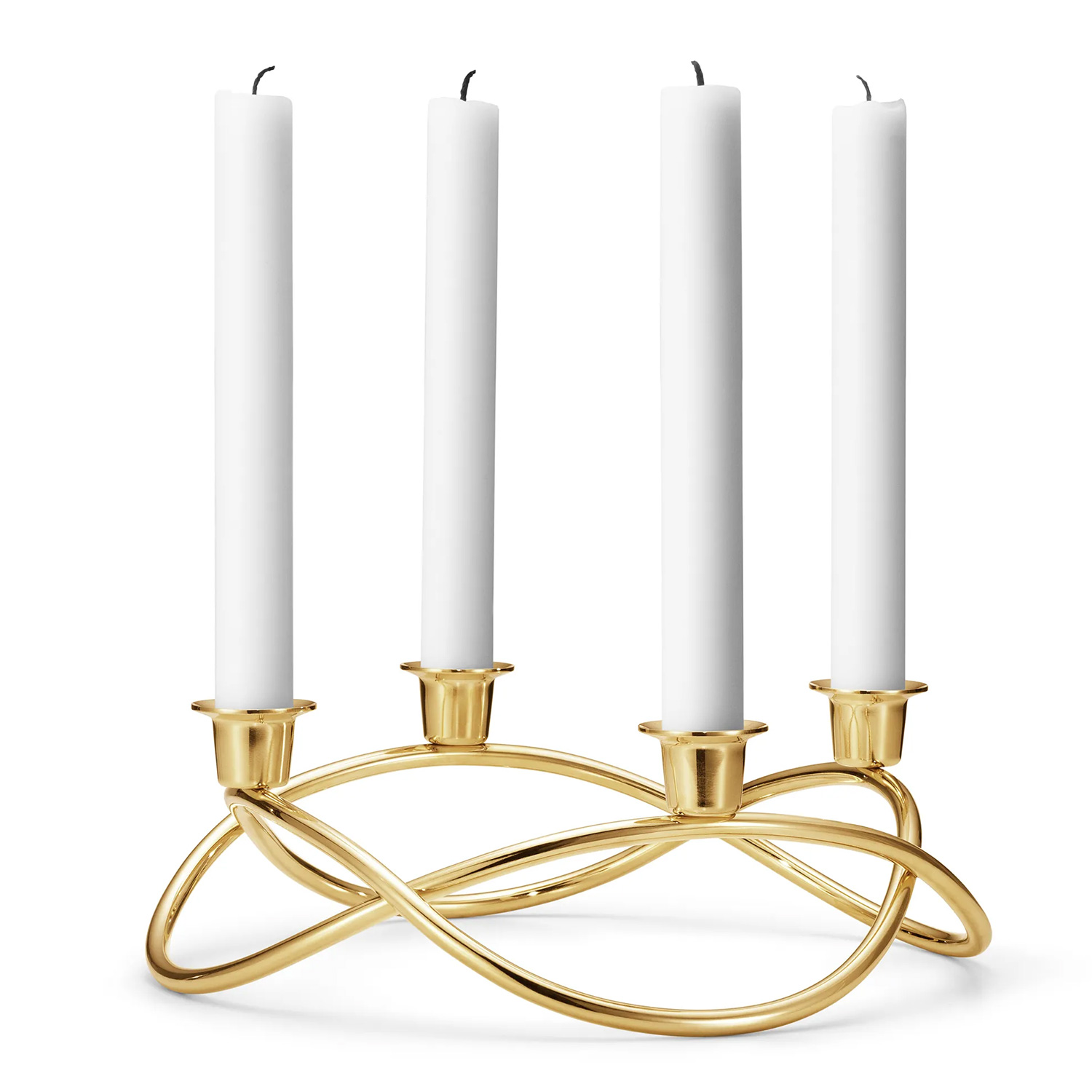 Georg Jensen - Season Kerzenleuchter m. 18 Karat Goldauflage