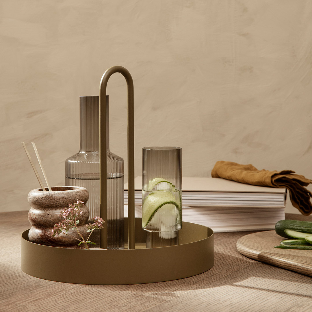 ferm living grib tray olive tablett aufbewahrung 60437