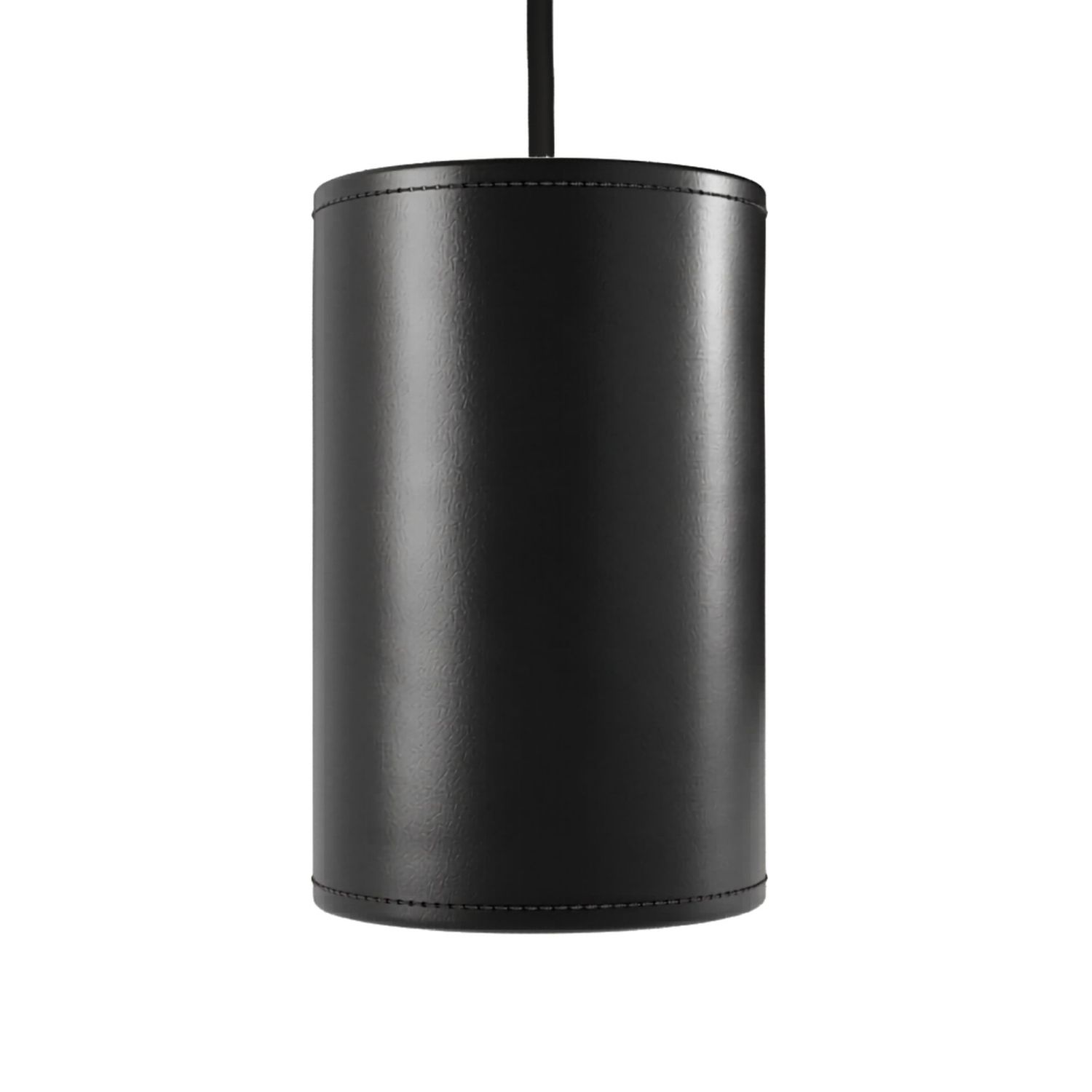 Cuero - Cylinder Leather Pendelleuchte 14 cm black