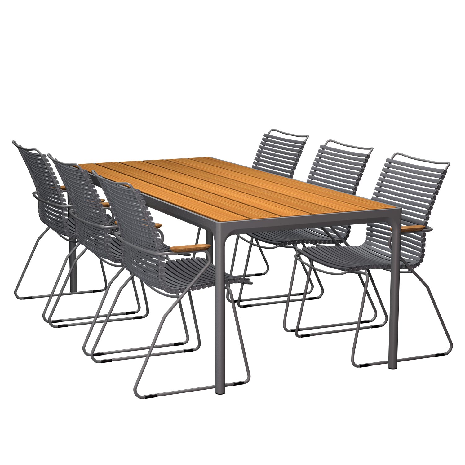 HOUE - Set Four grau 210x90 + 6x Click S. hoch dunkelgrau