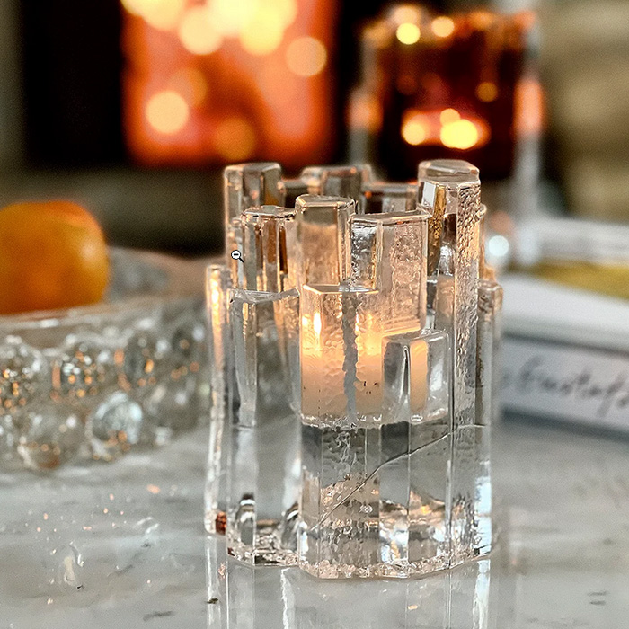 Skogsberg & Smart - Hurricane Rock Windlicht / Vase plum