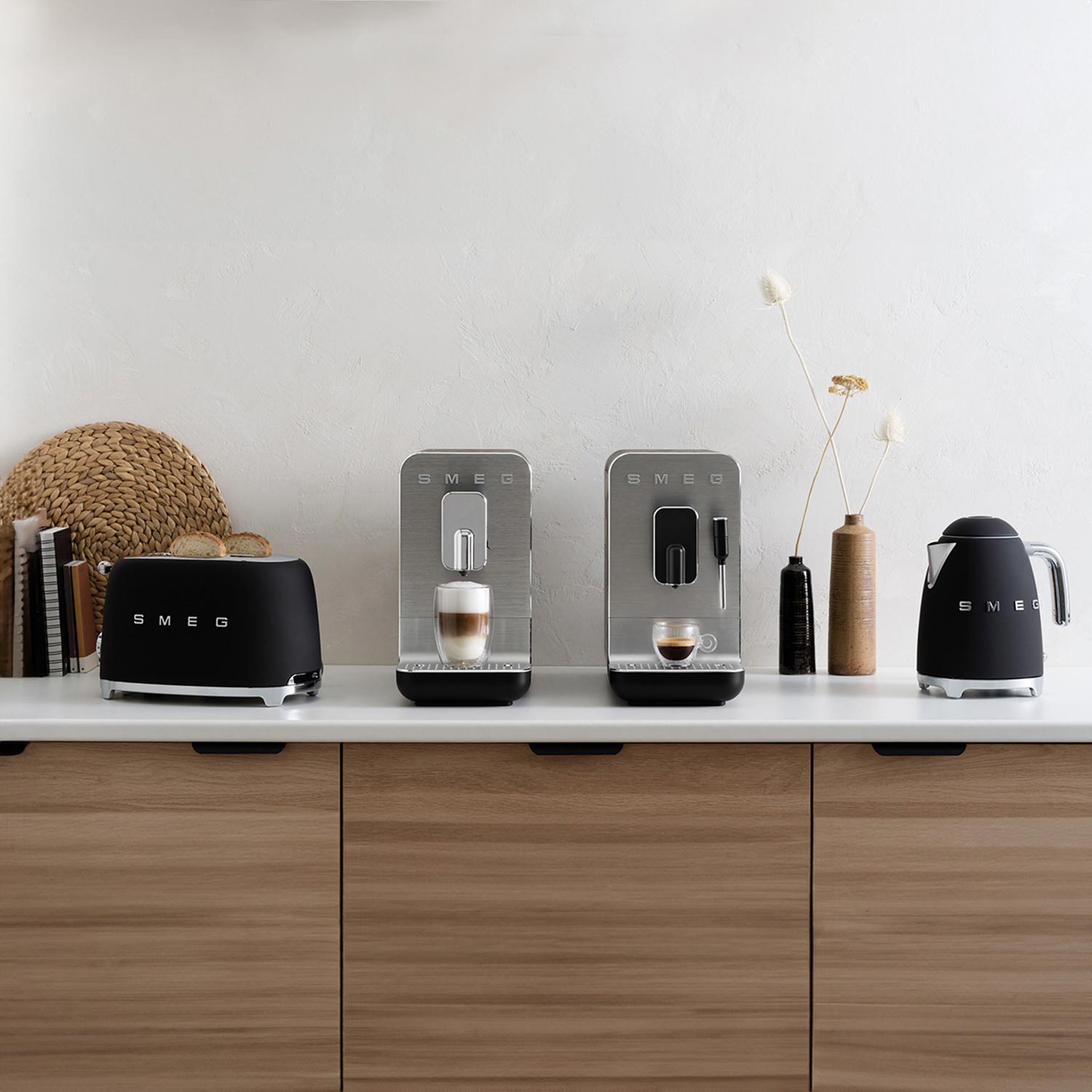 SMEG - Wasserkocher und Toaster Set schwarz