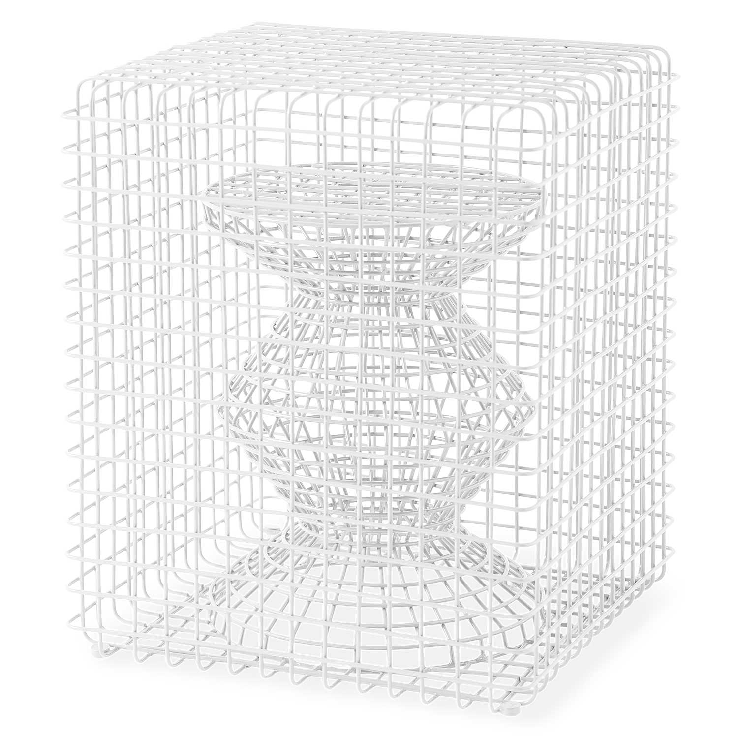 Pols Potten Zig Zag Hocker Draht Weiss 300 030 092 102178