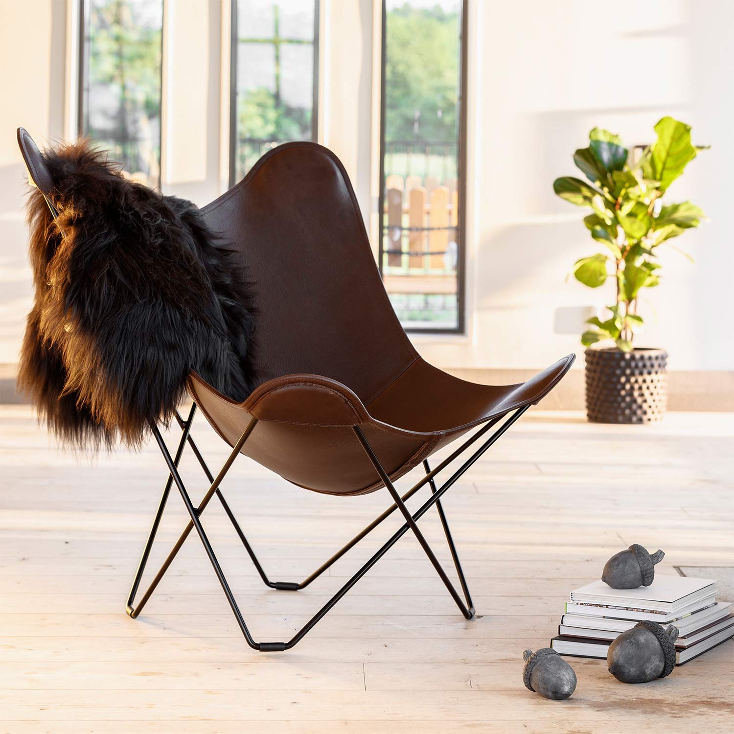 cuero island wild lammfell schwarz mariposa 76298