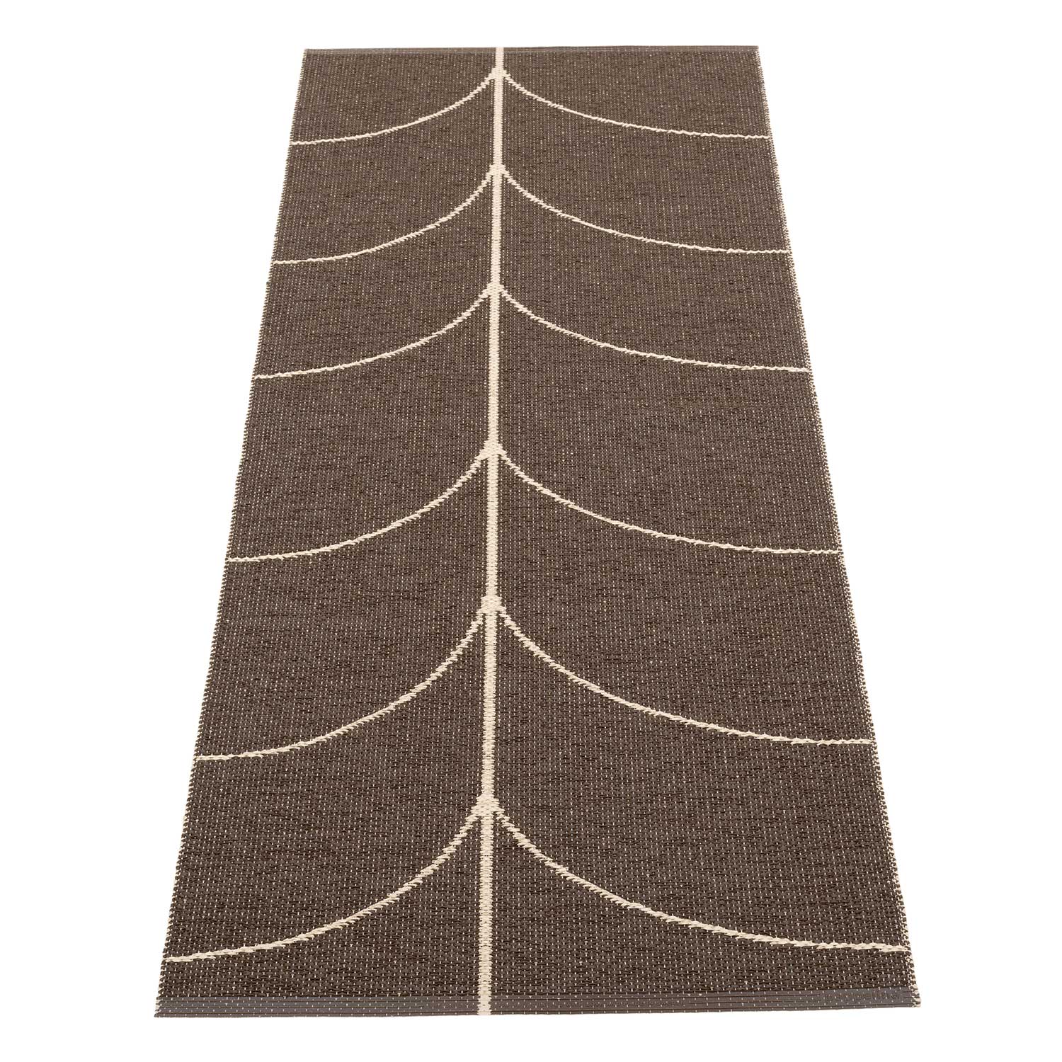 Pappelina - Leif Teppich 70x180 cm dark brown/cream