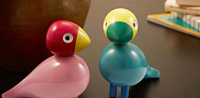 Kay Bojesen Singvogel Holzfiguren bunt