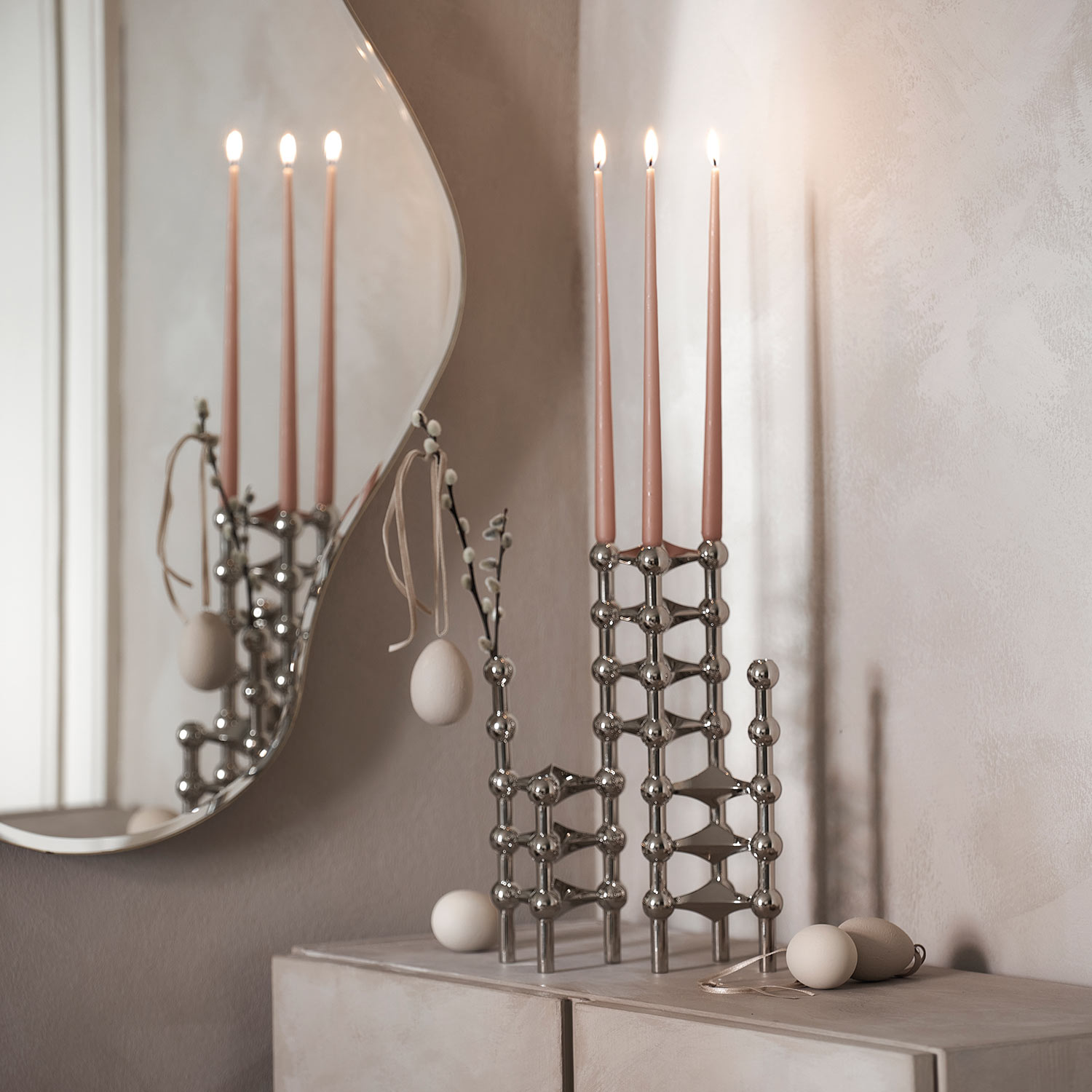 stoff nagel vase chrom dekoration 78159