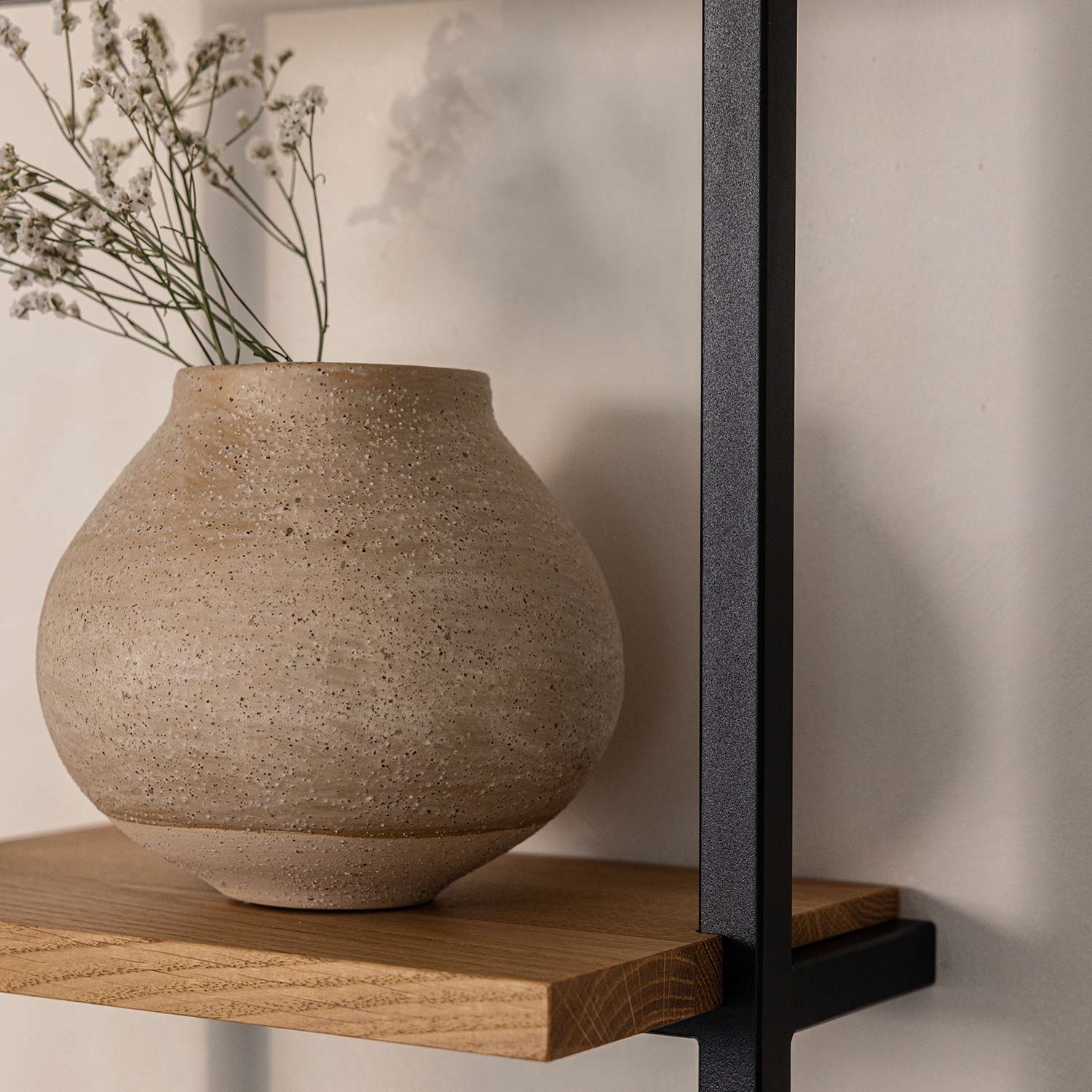 metallbude rivo metallregal schwarz holz ablage 96975