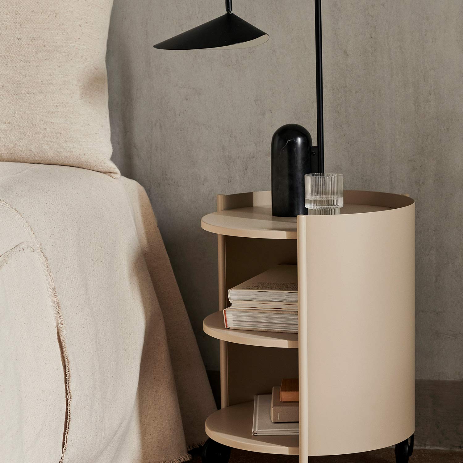 ferm living eve storage rollwagen cashmere schlafzimmer 90845