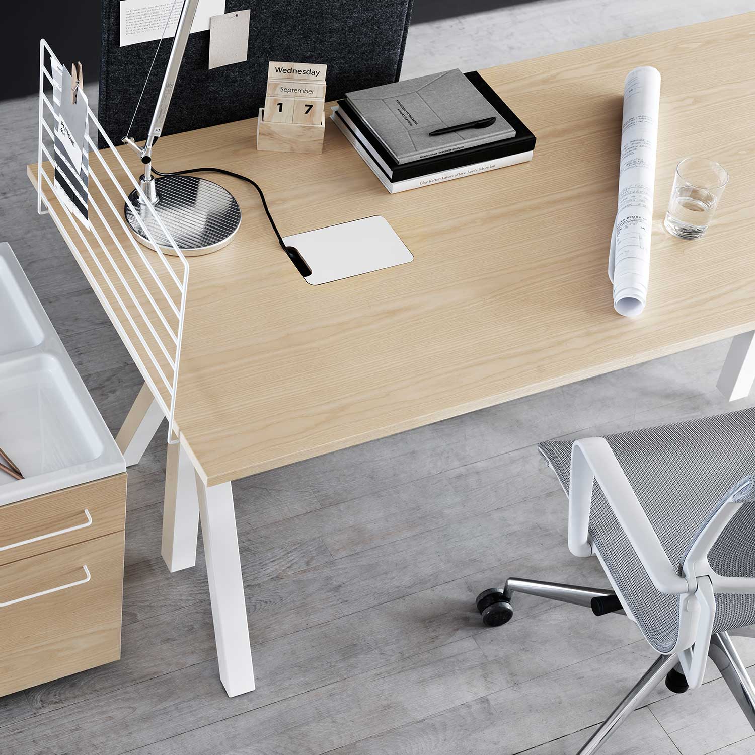 schreibtisch esche string 95066