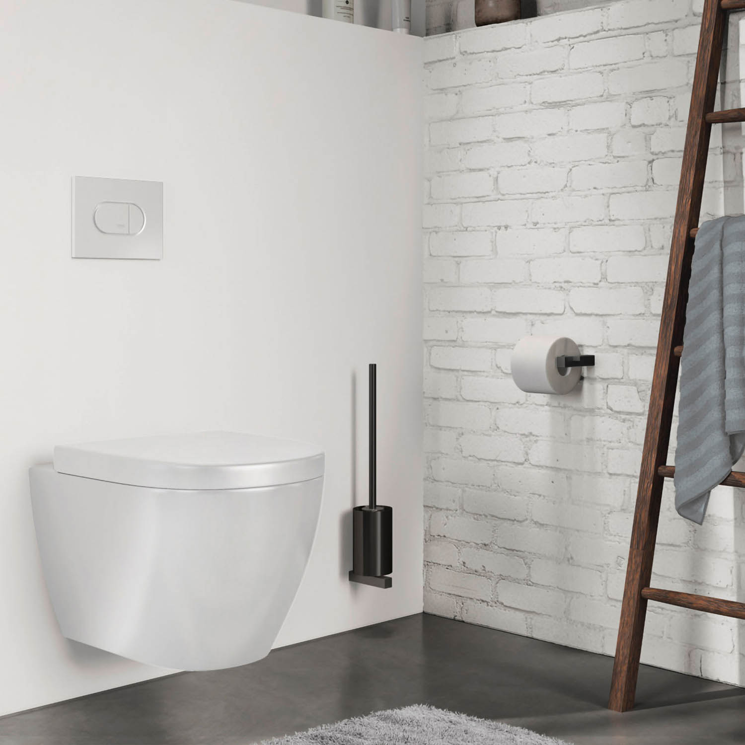 toilettenpapierhalter zack modernes bad carvo schwarz 73273