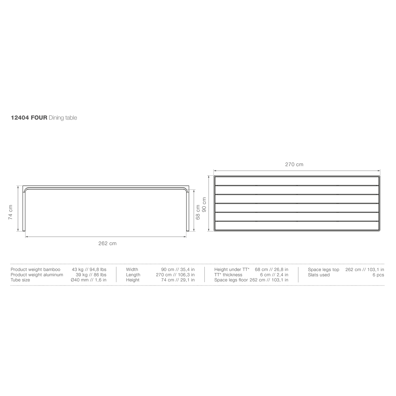 houe four tisch 270x90 12404 abmessungen 92629