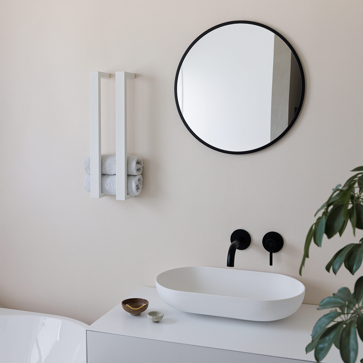 metallbude nali handtuchhalter weiss badezimmer doppelt spiegel 96918