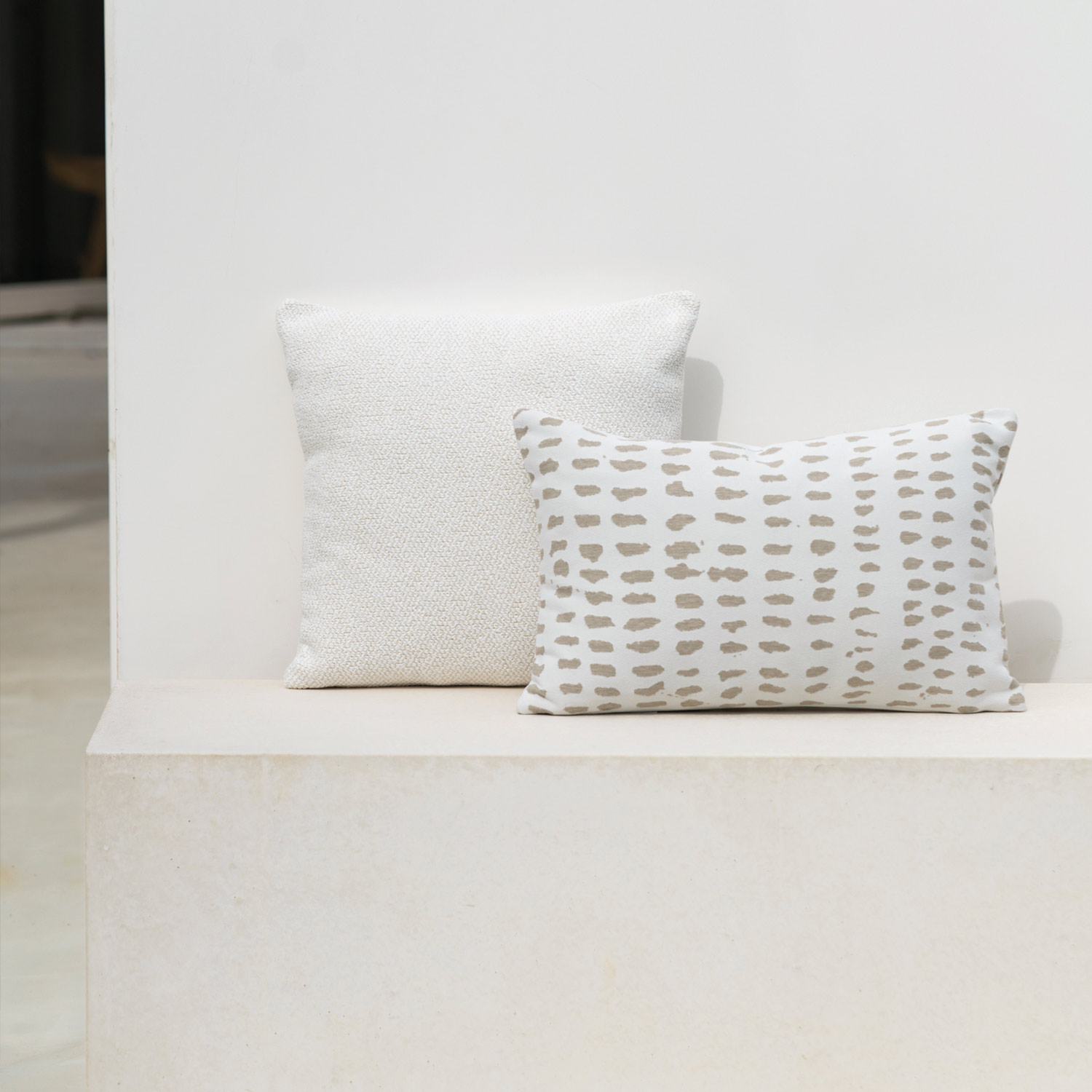 ethnicraft outdoorkissen white dots weiss ambiente 87981