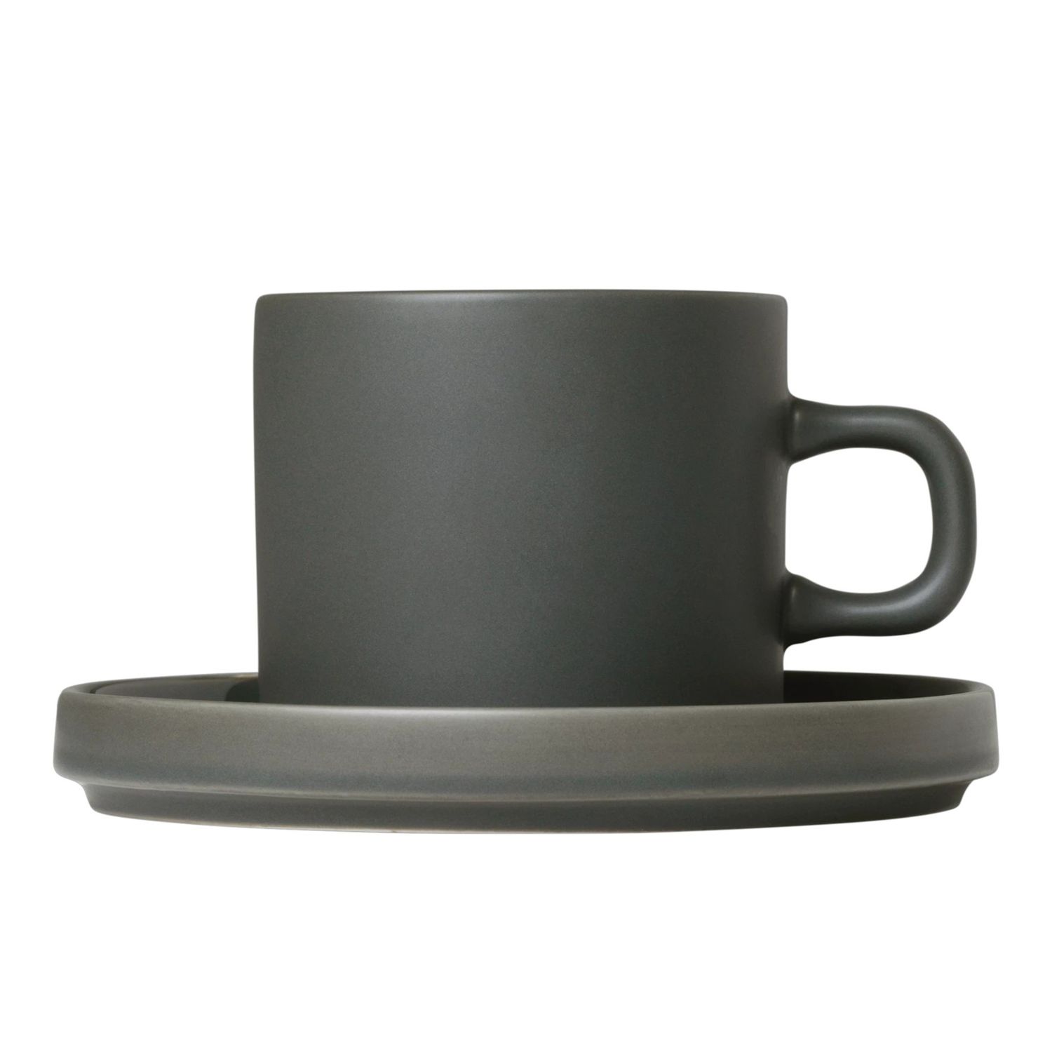 blomus - PILAR 2x Kaffeetasse mit Untersetzer agave green