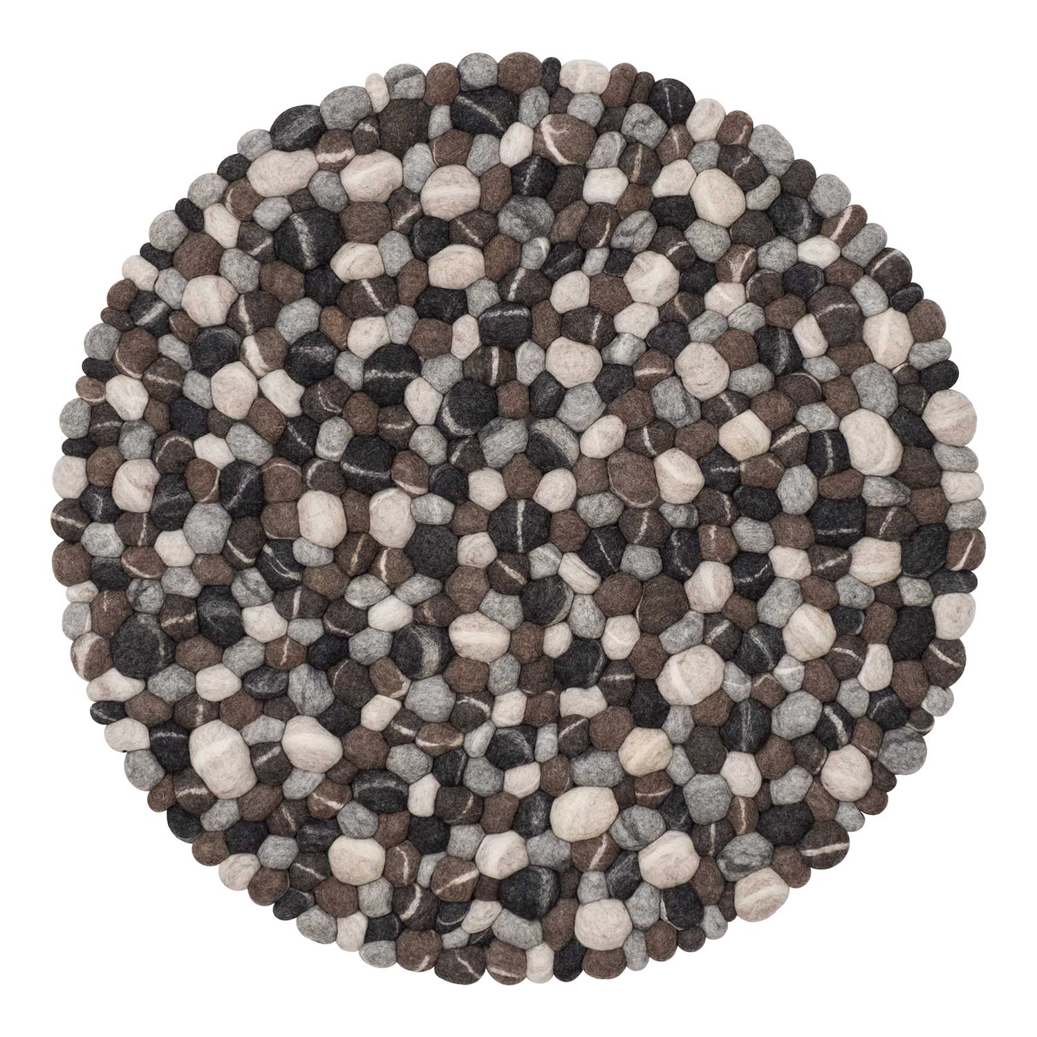 myfelt hardy filzkugelteppich rund steinoptik klein 52017