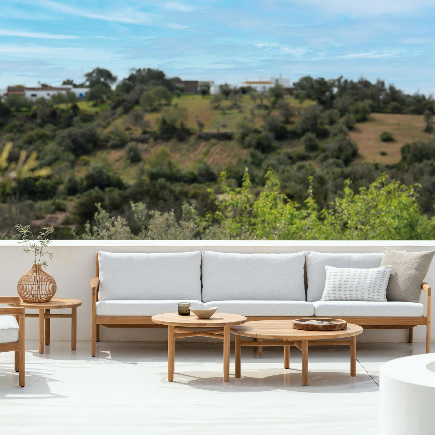 ethnicraft outdoorkissen white dots lounge ambiente 87966