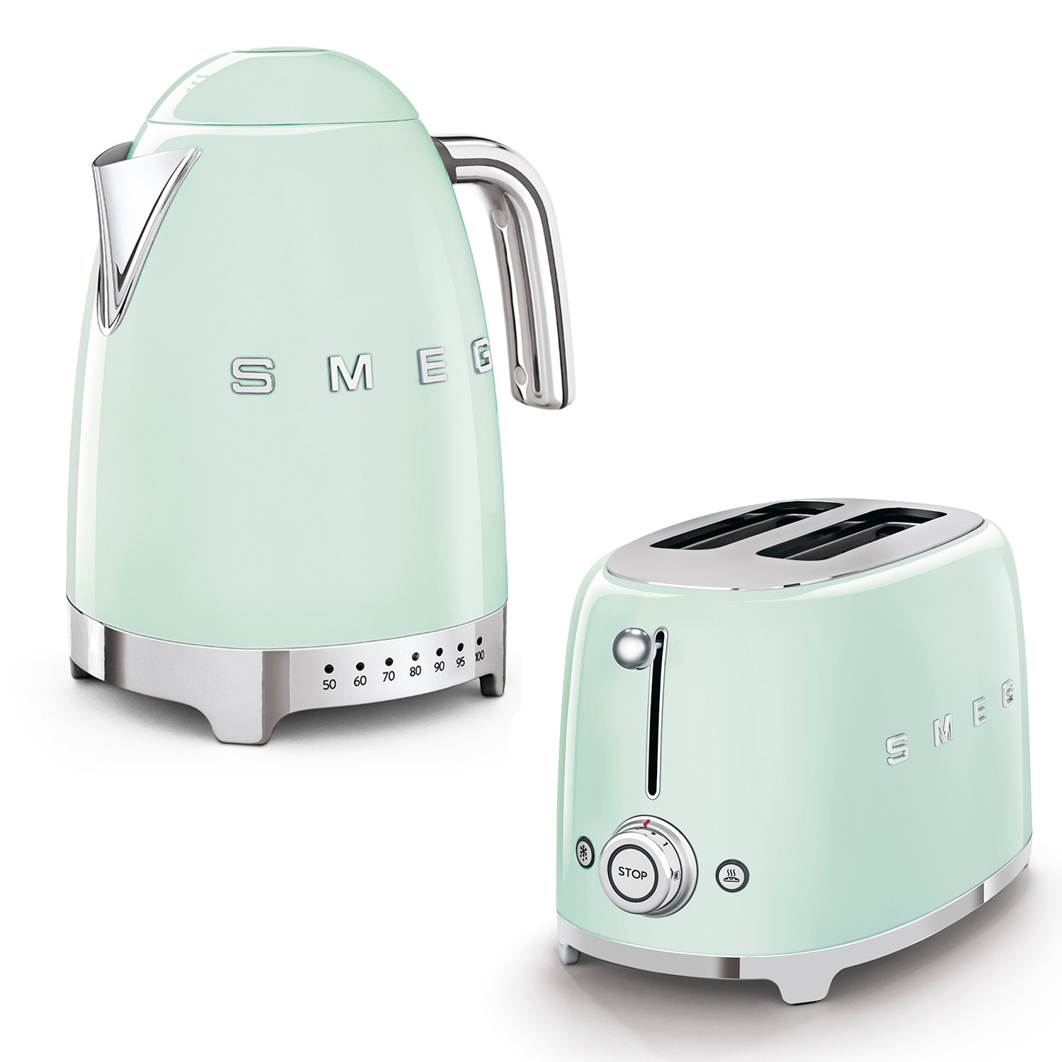 smeg set wasserkocher toaster pastellgruen 56672