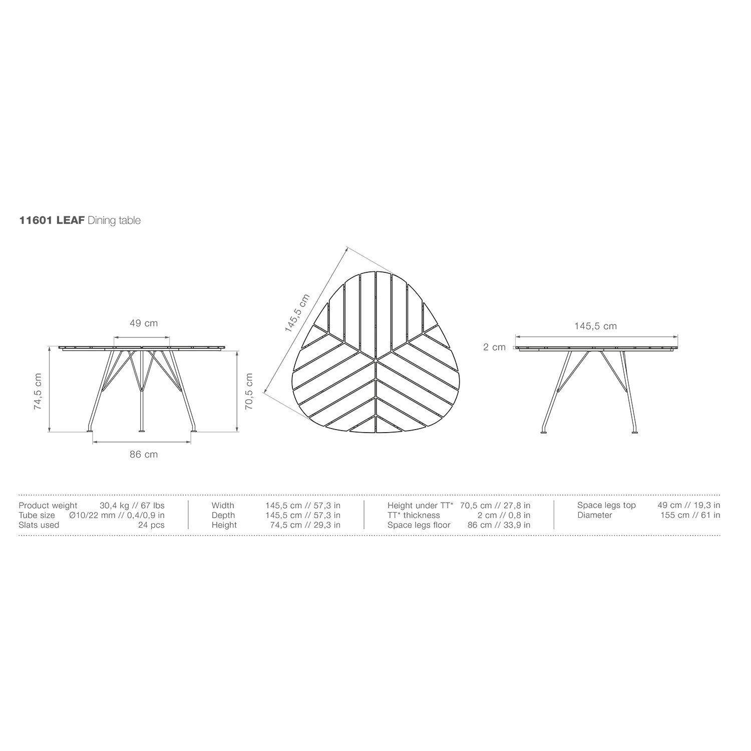 houe leaf tisch abmessungen 92728