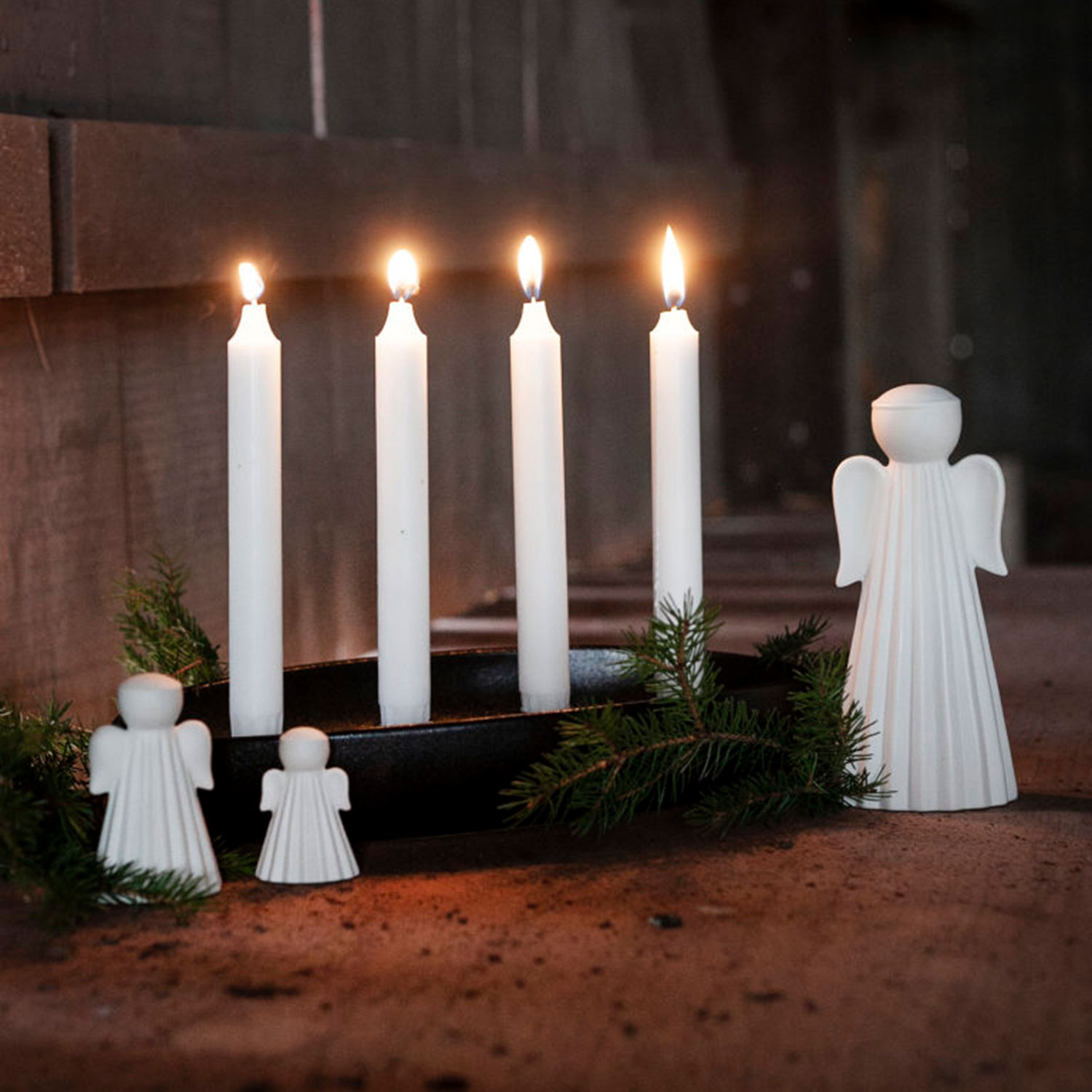 storefactory groendal kerzenhalter glaenzend schwarz engel 98233