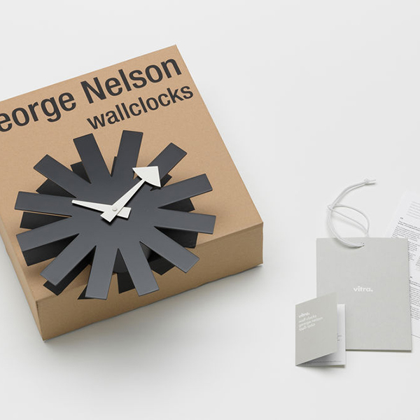 asterisk clock schwarz vitra 57008