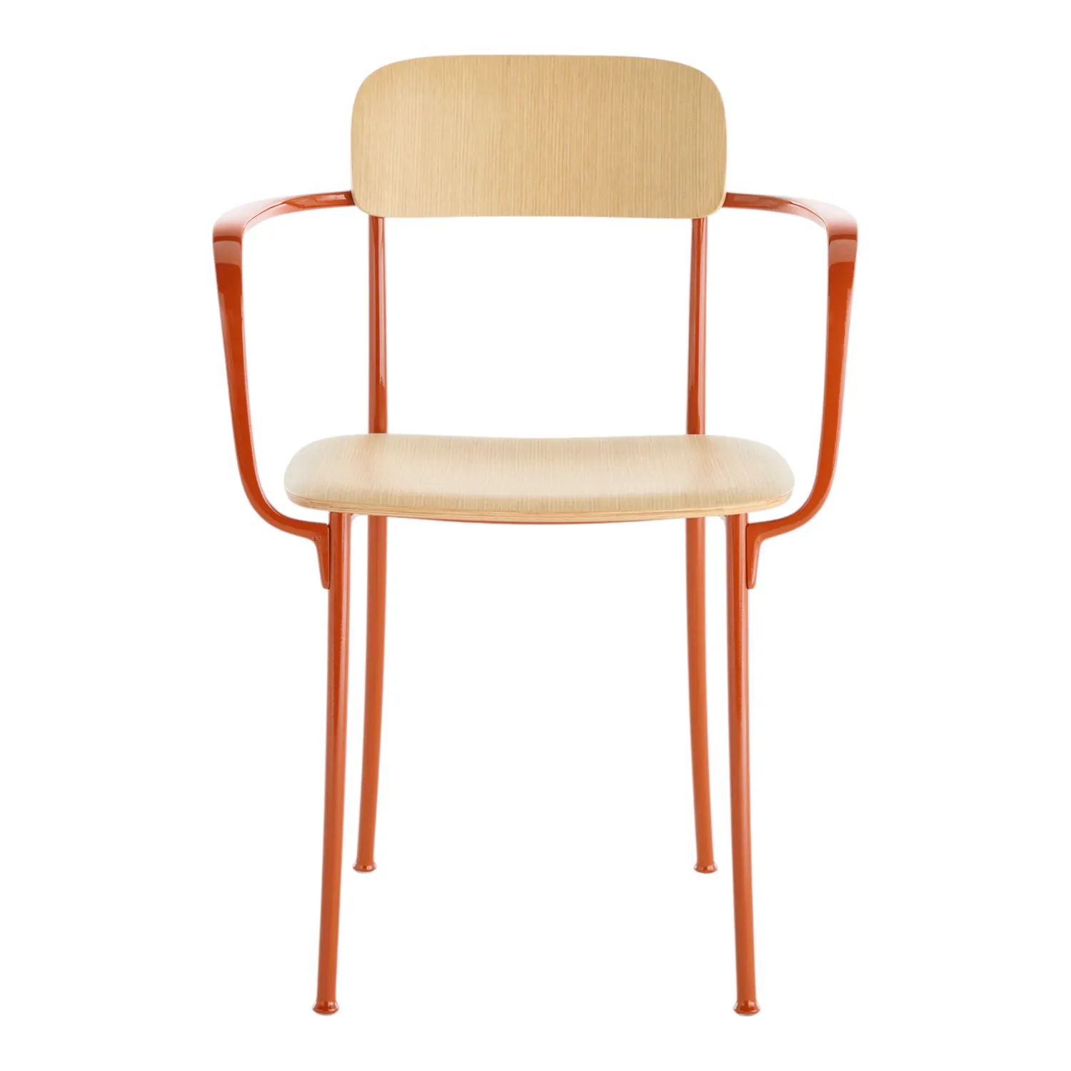 Kartell - Savoia Kleiner Holzsessel Eiche hell/rot
