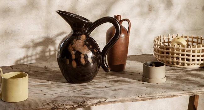 Ferm Living Deko Ceramic Centrepiece Flechtkorb auf Tsch