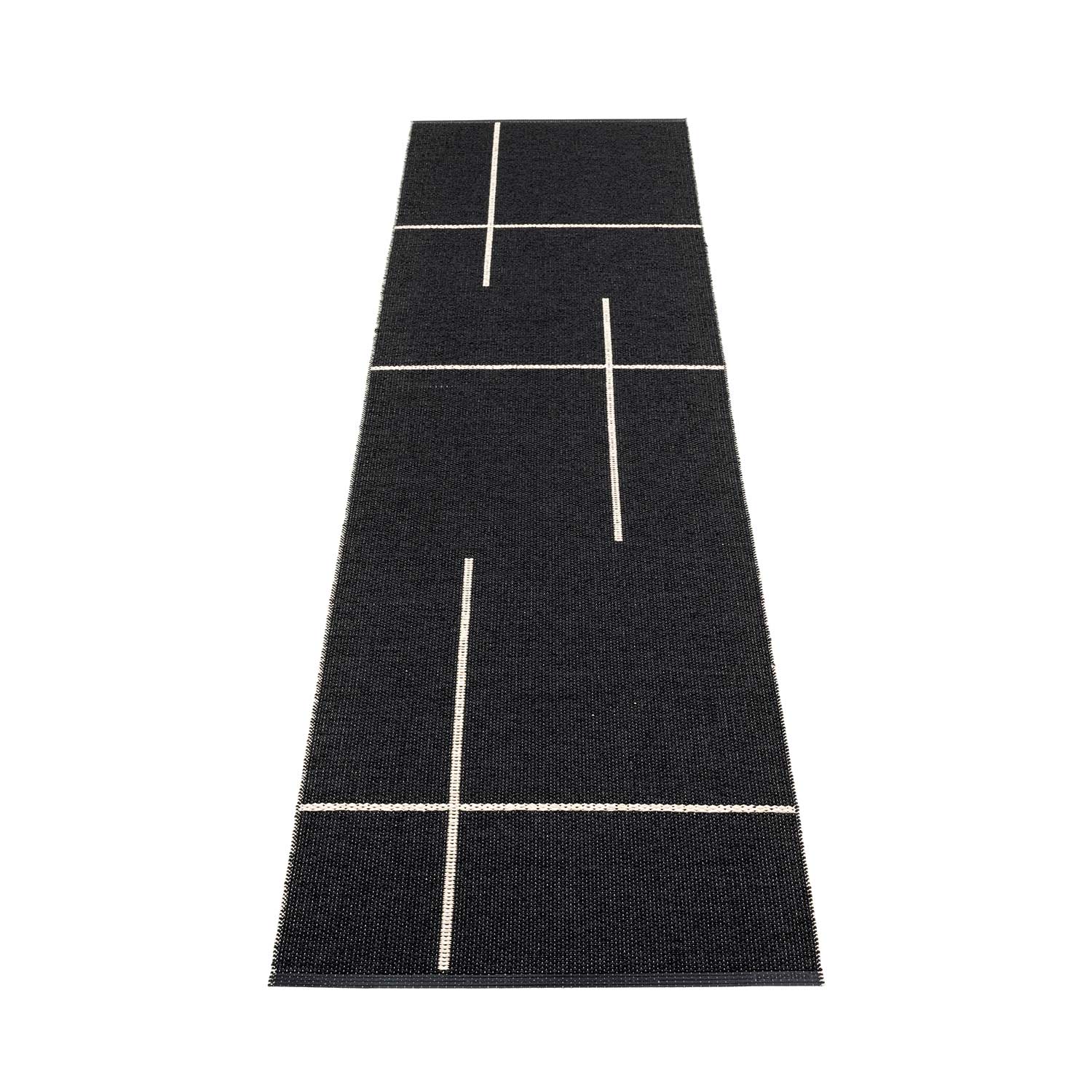 pappelina fred teppich black vanilla 70 270 cm 78905