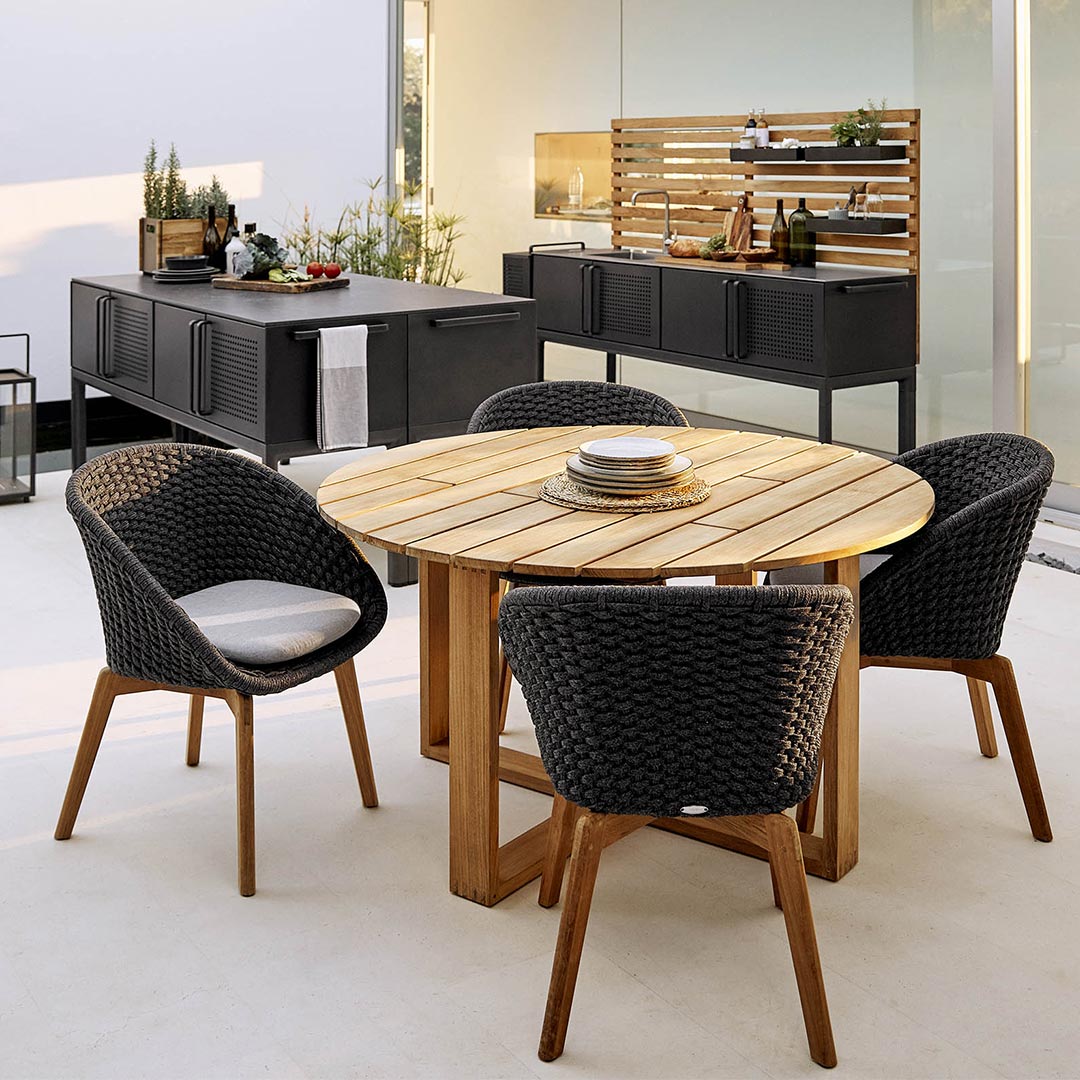 cane line dark grey peacock sessel 78408