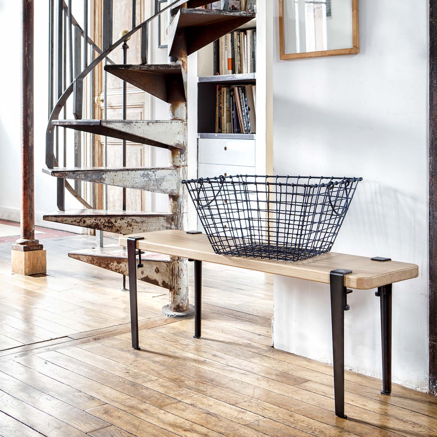 Tiptoe - Duke Sitzbank Eiche eukalyptusgrau