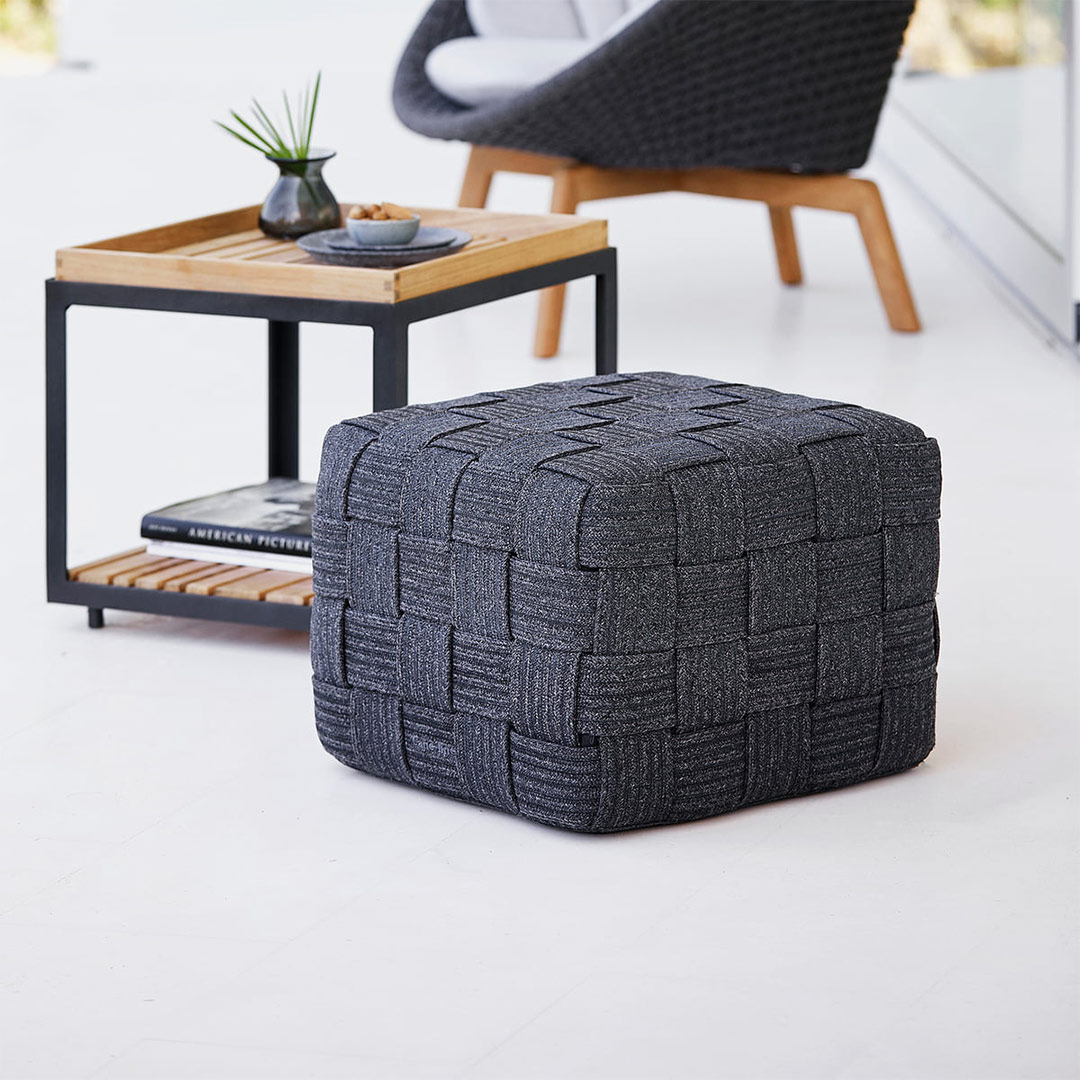 cane line cube hocker dunkelgrau outdoor 67103