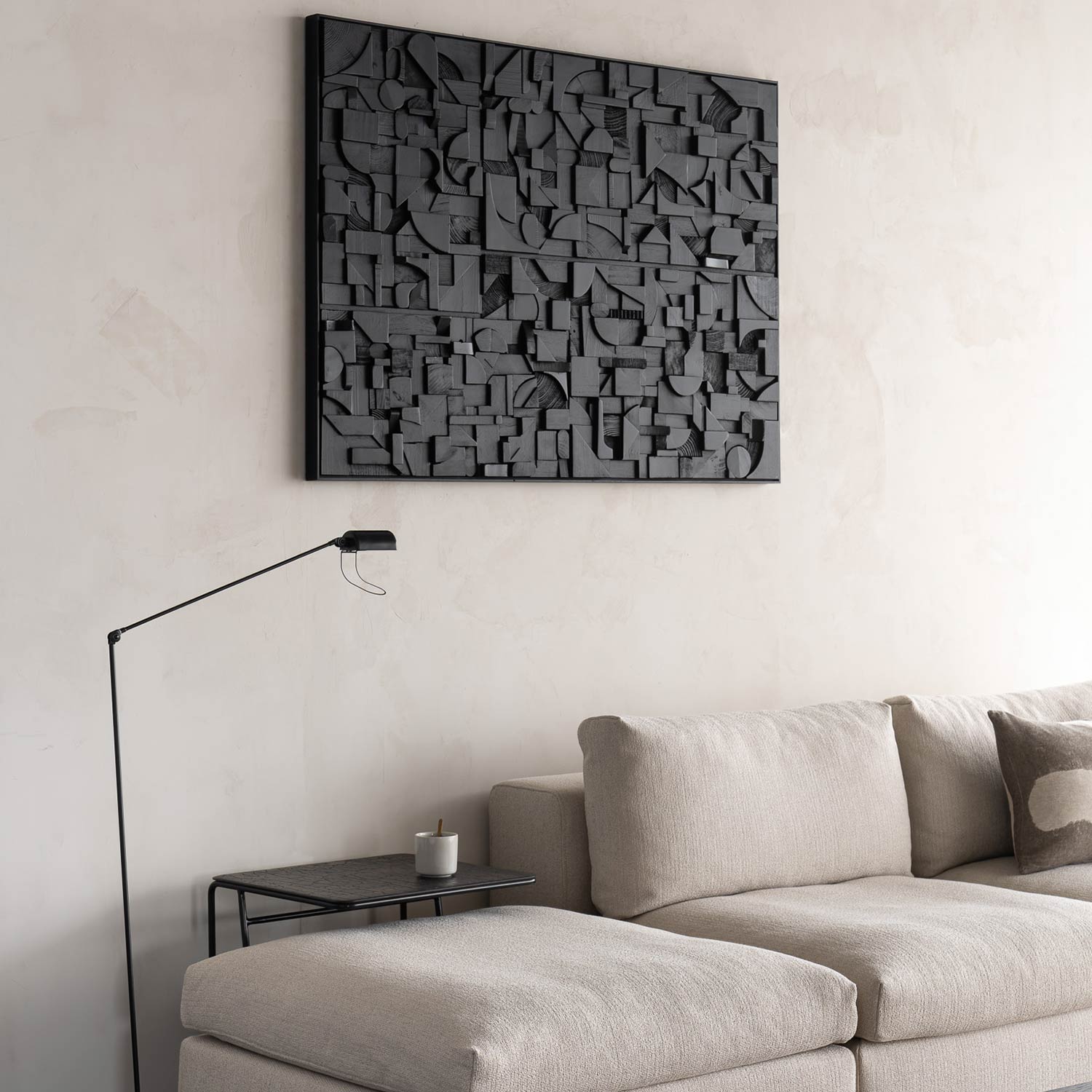 ethnicraft bricks wanddekoration schwarz gross rechteckig 92261