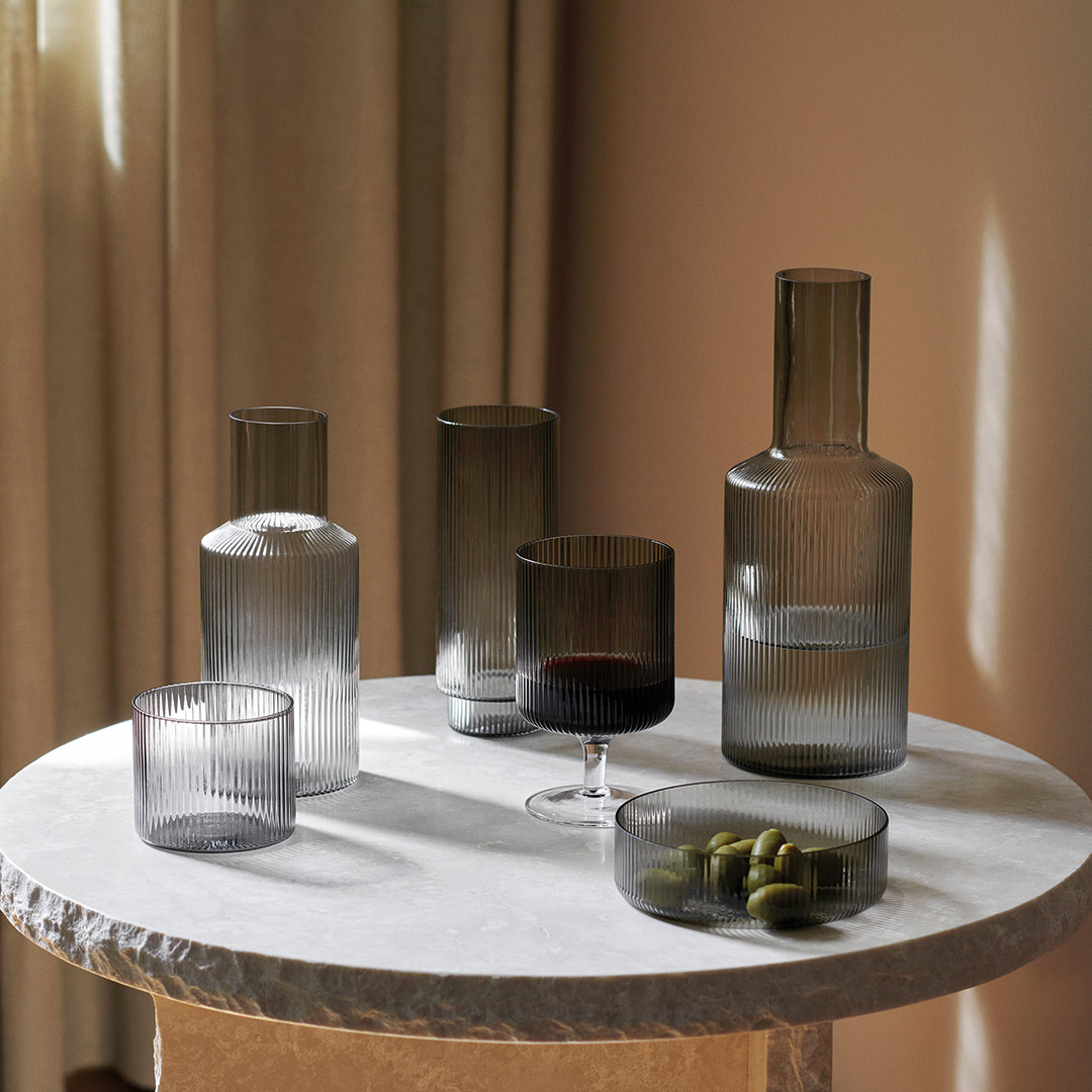 ferm living ripple servierschalen ambiente dunke 84682