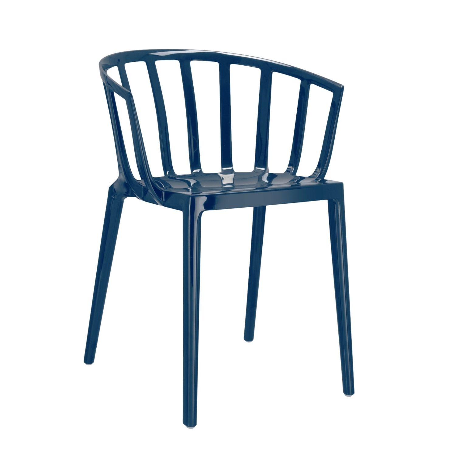Kartell - Venice Stuhl blau glänzend