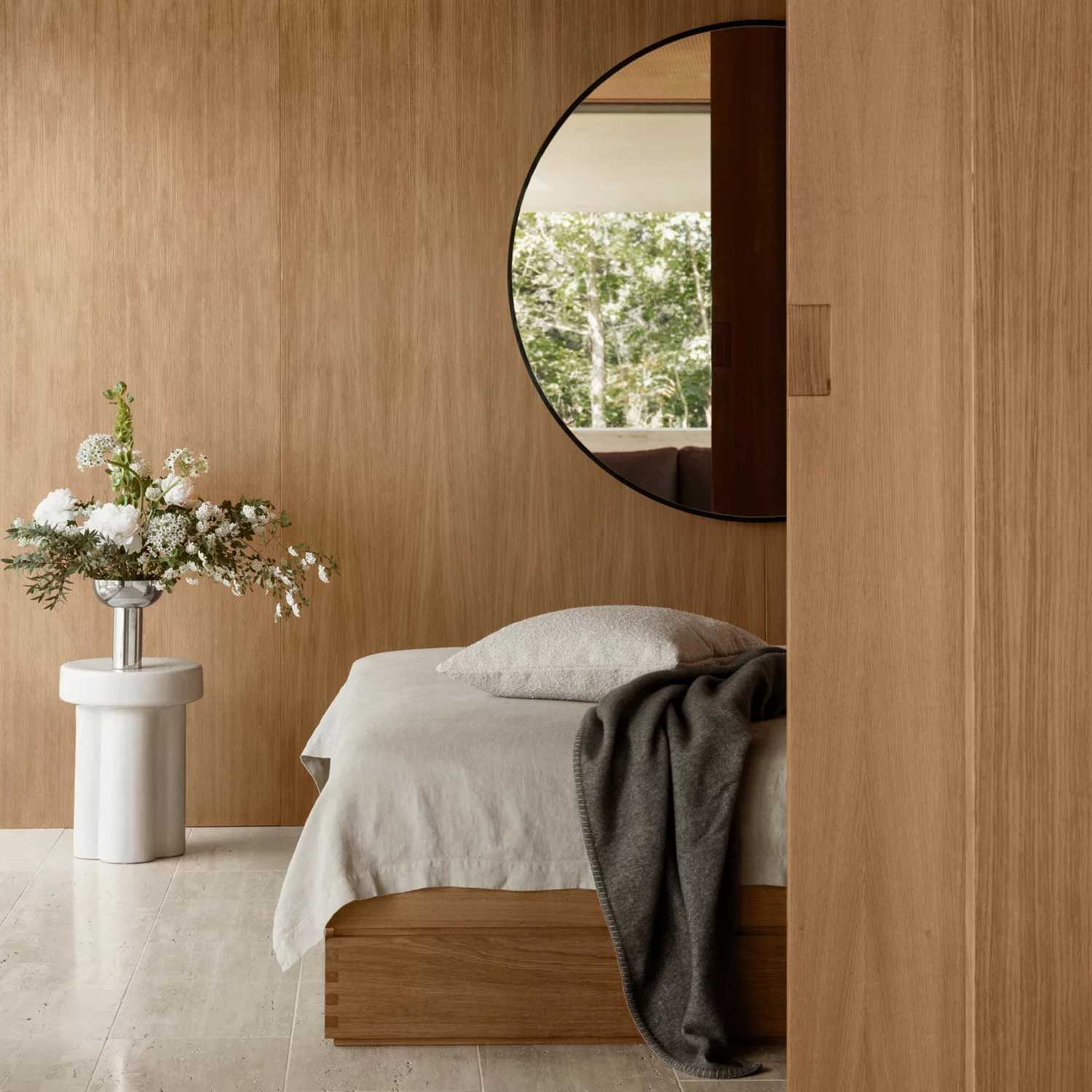 blomus MIRO Wandspiegel schwarz 67096 Spiegel ueber Bett 104564