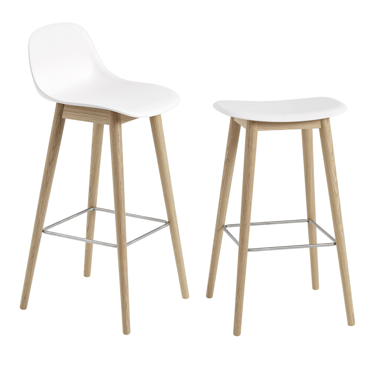 muuto fiber bar stool wood base weiss set 83474