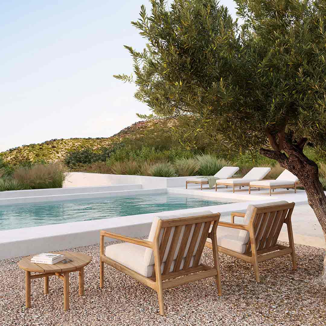 ethnicraft stoff 1250 natural jack gartensessel 1 sitzer pool lifestyle 85594