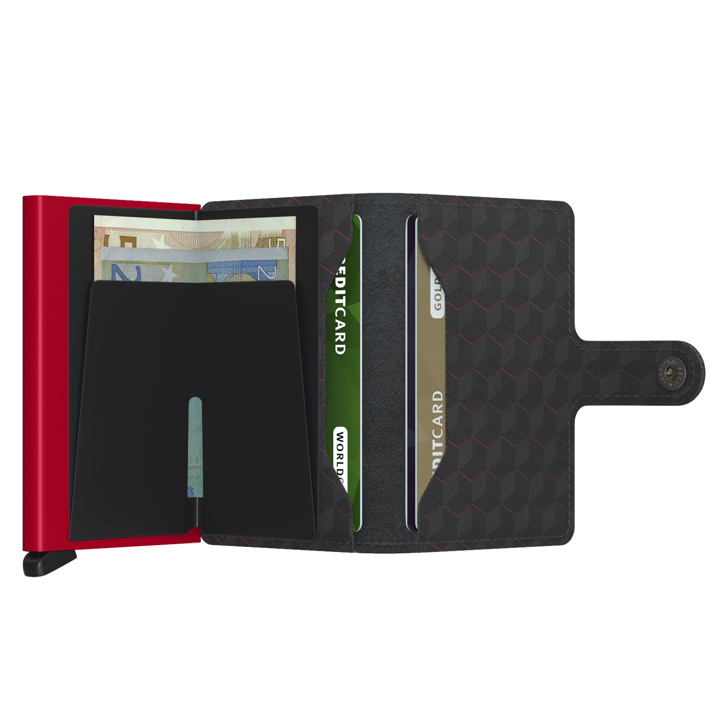 secrid miniwallet optical black red offen 83648