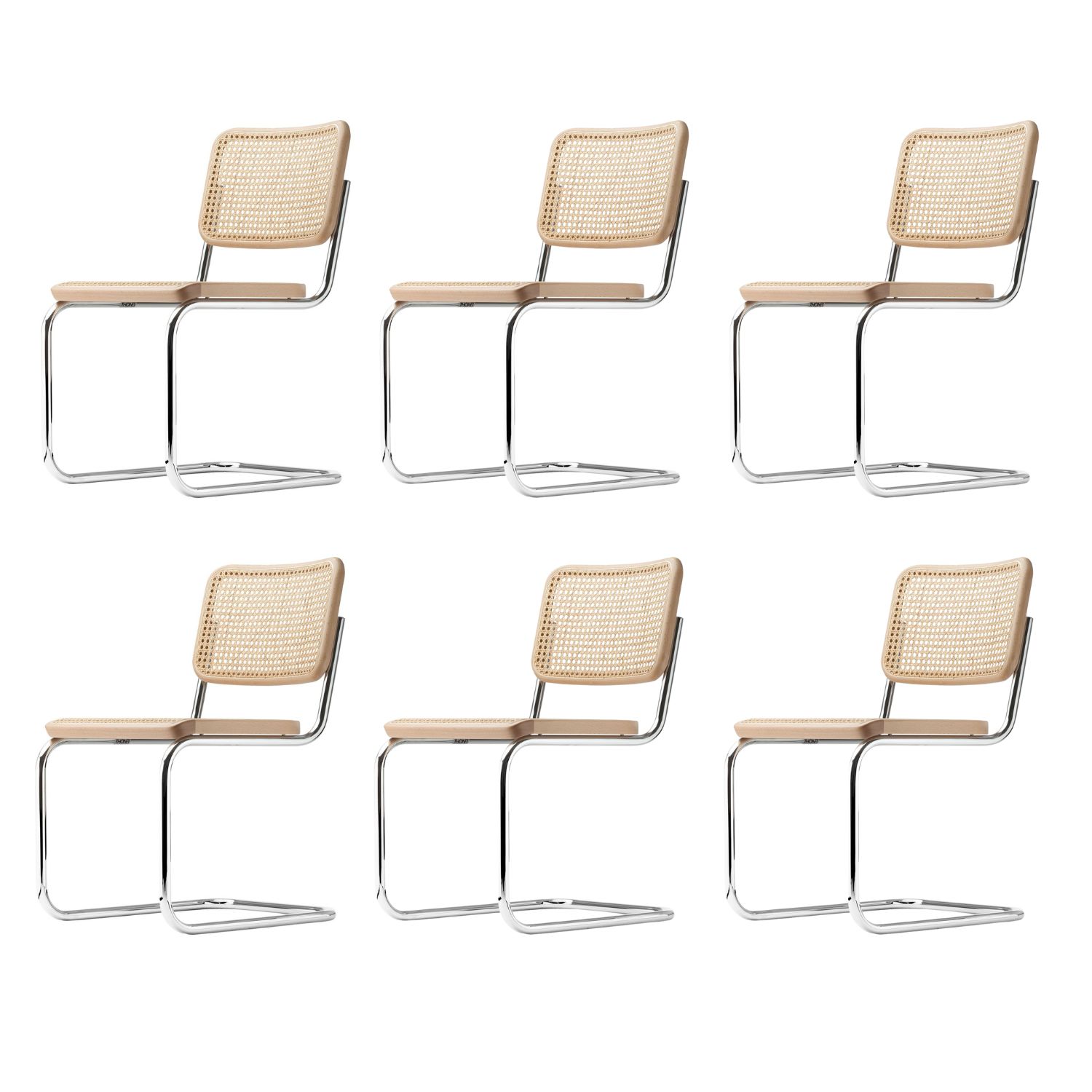Thonet S32V Stuhl Chrom Buche klar 6er Setjpg 103316