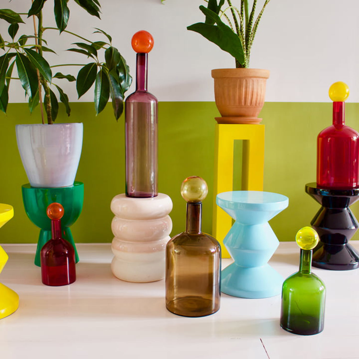 pols pottem bubbles and bottles karaffe bunt l wohnzimmer 95206