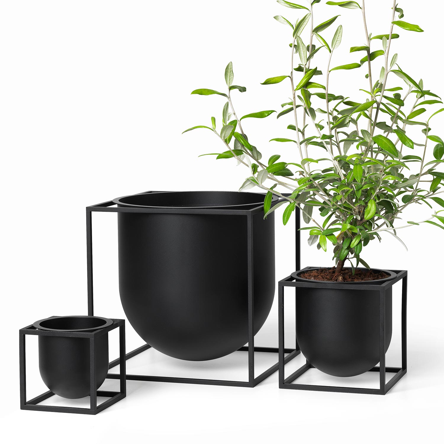 byLassen Kubus Flowerpot schwarz