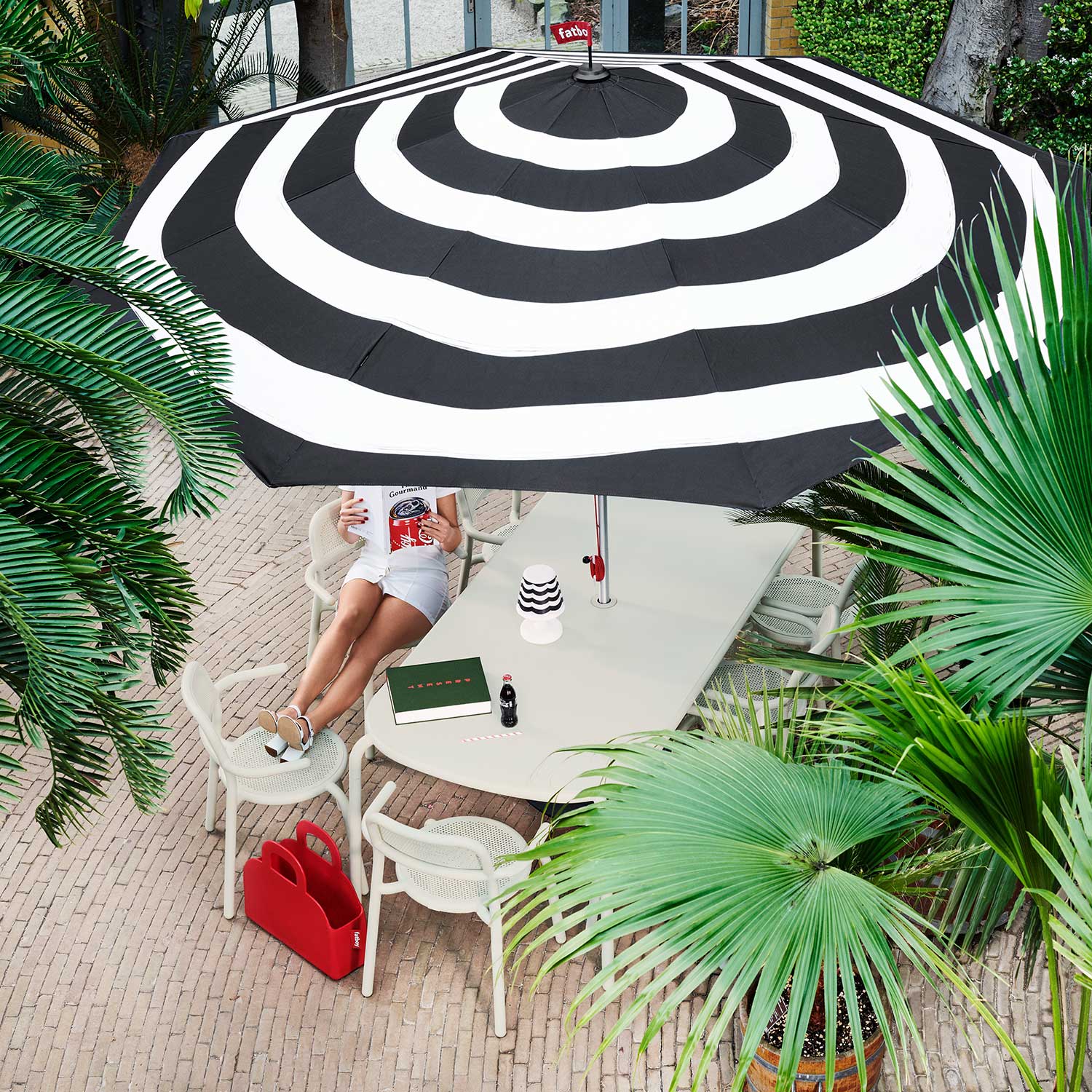 fatboy sonnenschirm stripesol schwarz 58996